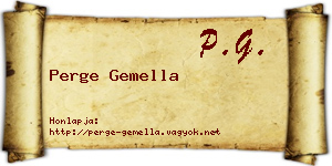 Perge Gemella névjegykártya